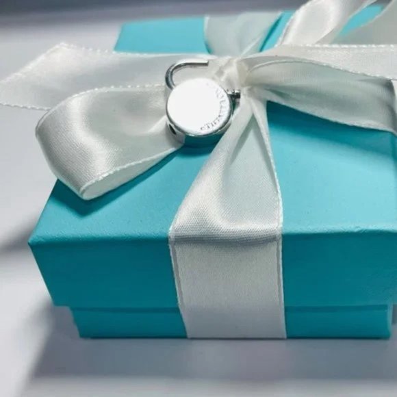 Authentic TIFFANY & CO Retired Sterling Silver Round Padlock Pendant - Picture 6 of 6